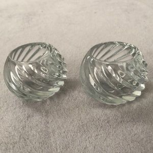 Small Glass Candle Holders - set of 2
